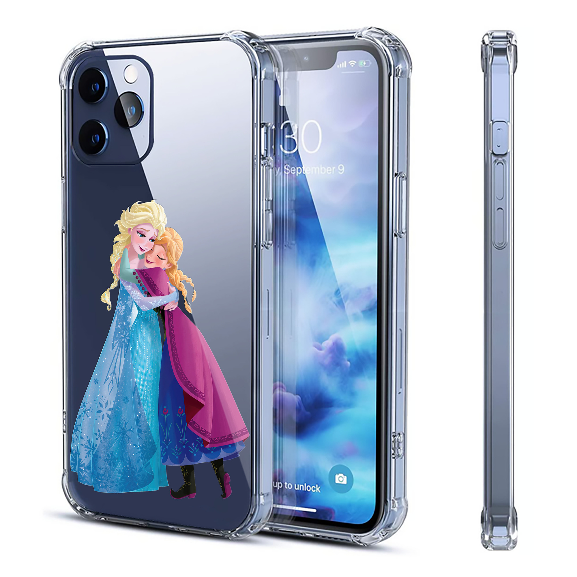 （画像用） アナと雪の女王 アンナ エルサ Frozen Anna Elsa 【iPhone 12シリーズ対応】透明スマホケース（クリアソフトケース）